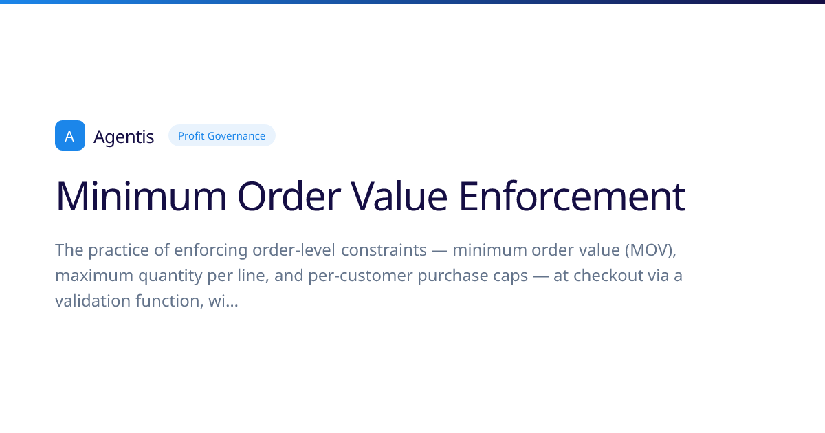 Minimum Order Value Enforcement: Definition & Examples | Agentis
